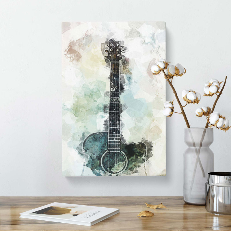 Acoustic Guitar in Abstract - Wrapped Canvas, 60cm H x 40cm W x 3cm D