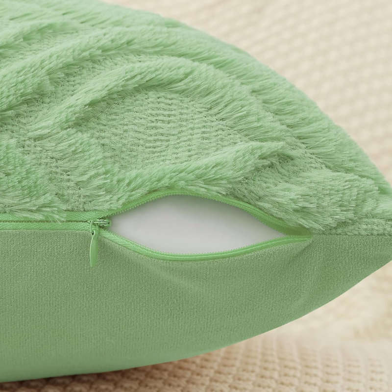 Striped Square Cushion Cover, Sage Green