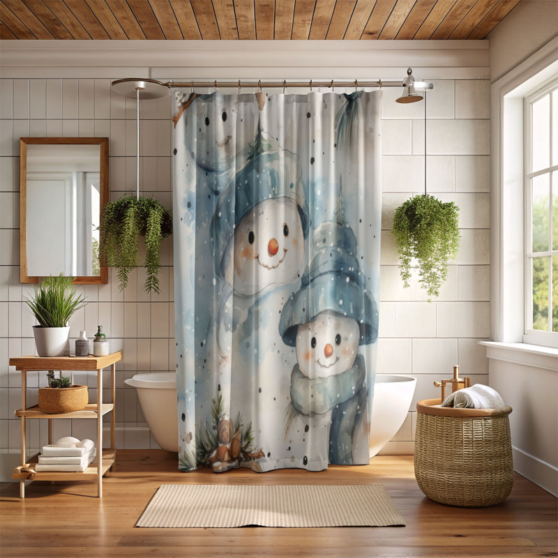 Rideau de douche polaire, H 74 po x l 71 po