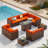 Treyshun 10 - Person Outdoor Seating Group with Fire Pit Table-470735336