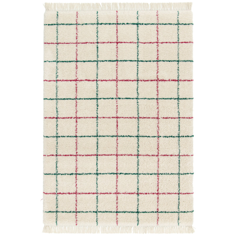 Geometric Shag Area Rug, Rectangle 200 x 290 cm