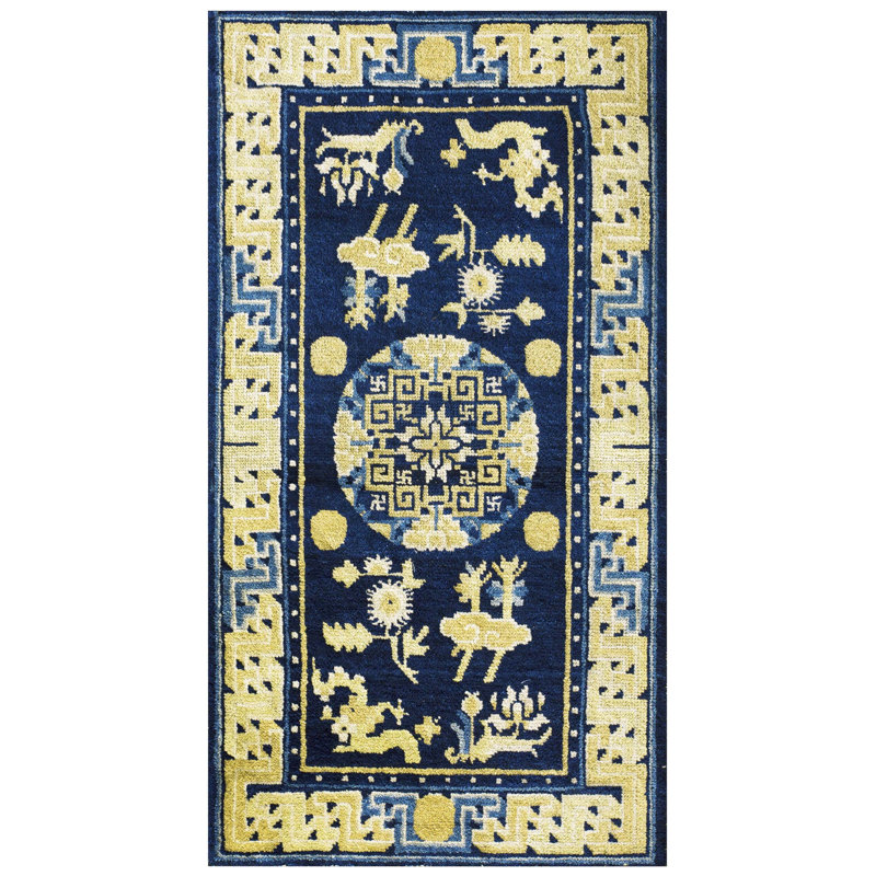 Petit tapis antique chinois Ningxia