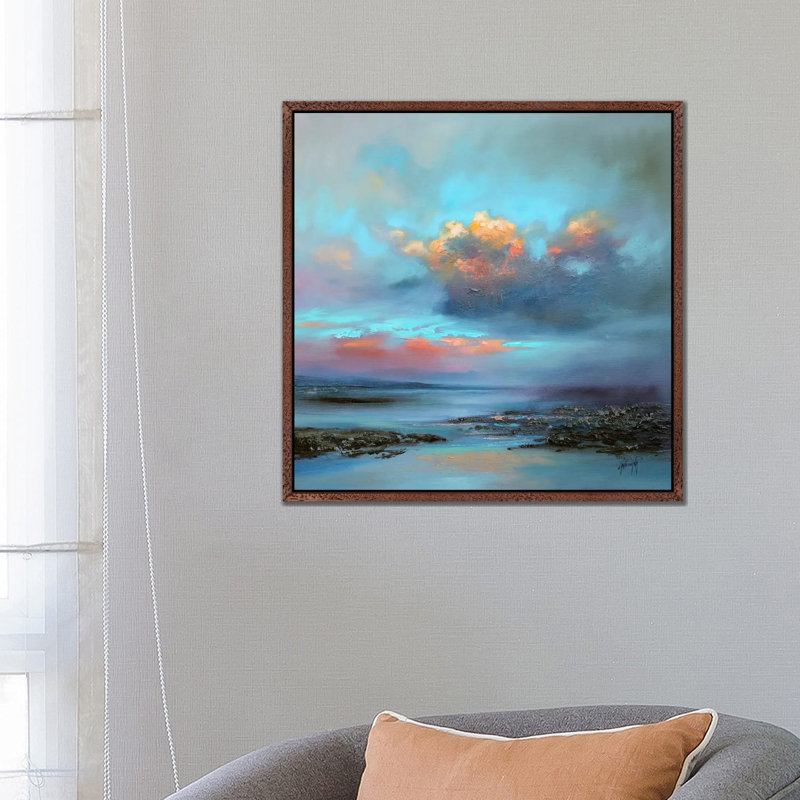 Hebridean Light I by Scott Naismith - Painting on Canvas, 66.04cm H x 66.04cm W x 3.81cm D, Brown Floater Framed