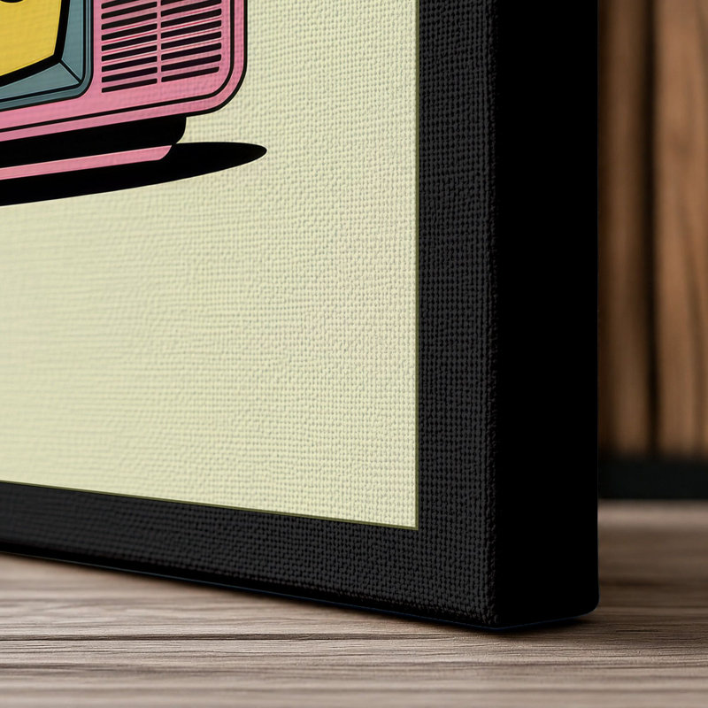 Television Set Retro - Wrapped Canvas, 36x24 - 91.4 x 61.0 cm, Black Border