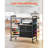 Rolling Craft Cart and Storage Table with 20 Vinyl Roll Holders 3 Drawers Black