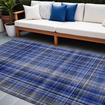 Tapis extérieur lavable antidérapant 8 pi x 10 pi bleu marine