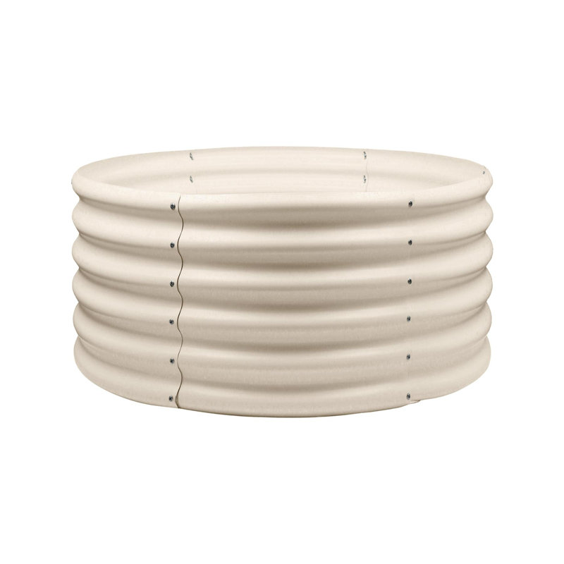 Metal Raised Garden Bed, Ivory, 1, 45cm H x 90cm W x 35.4cm D