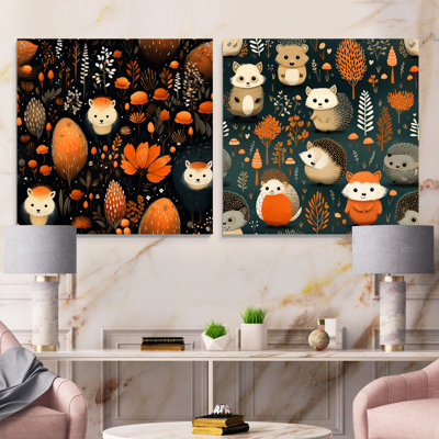 Hérisson Harmony - animaux, ensemble de 2 verres muraux en acrylique