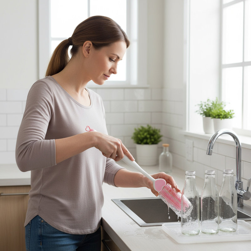 Bouteille d'eau Brosse à tasses multifonctionnelle, Rose