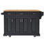 Grand îlot de cuisine de 54 po avec abattant en bois d'hévéa, chariot de cuisine à roulettes à texture gaufrée sur 4 roues avec 4 portes et 3 tiroirs, îlot de cuisine avec rangement pour la cuisine, salle à manger, noir-885541668