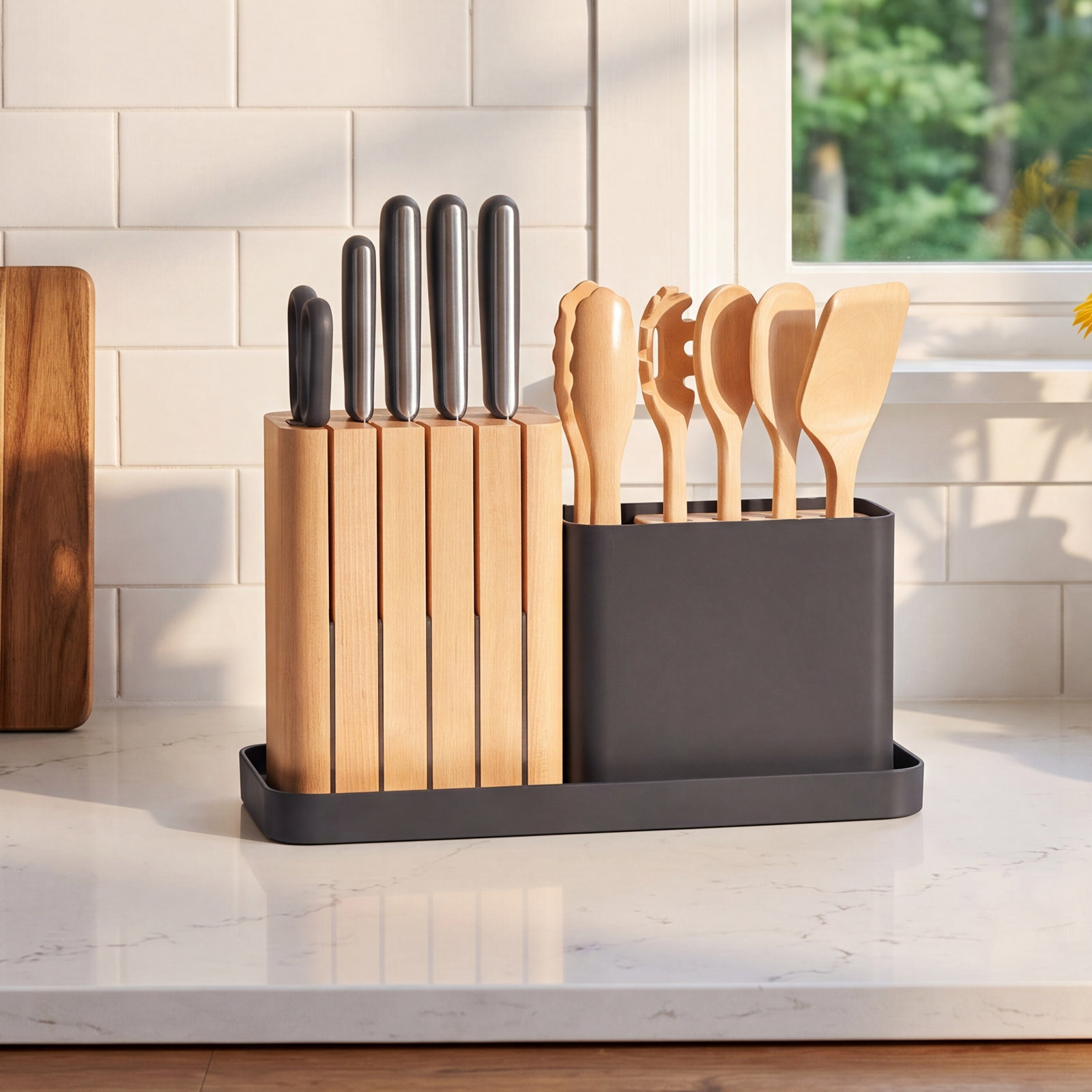 Caraway 14-Piece Knife and Utensil Set, Charcoal