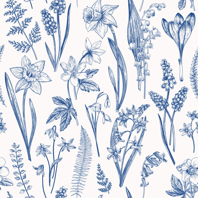 Seamless Floral Pattern. - Wrapped Canvas Print, 30cm H x 30cm W x 3.8cm D