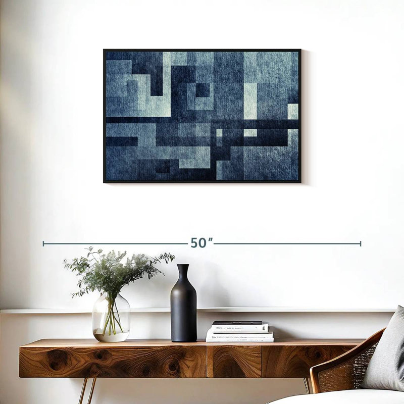 Avery - bleu abstrait créatif, H 21 po x l 31 po
