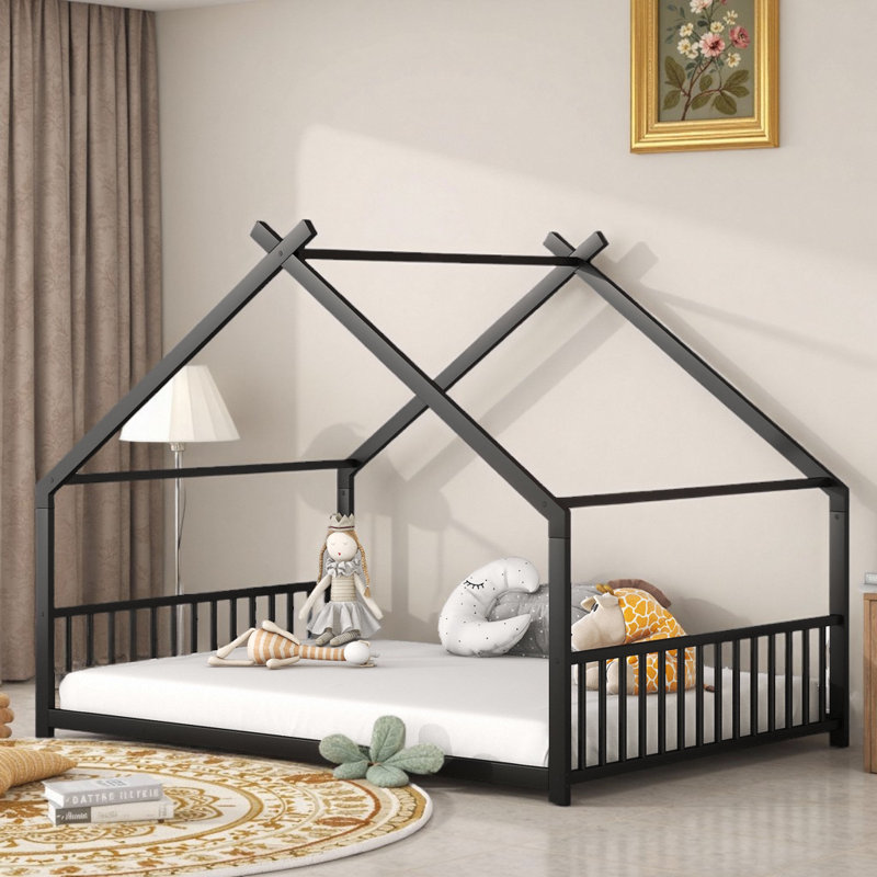 Station de jeu durable pour enfants, Noir, Lit double