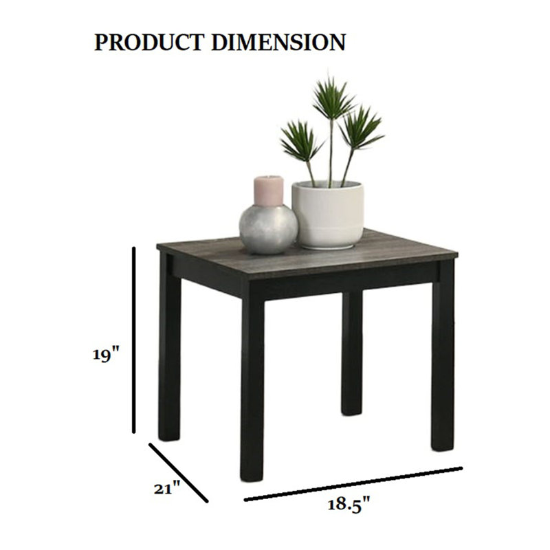 Ensemble de table de style contemporain 3 pièces à finition grise, Gris