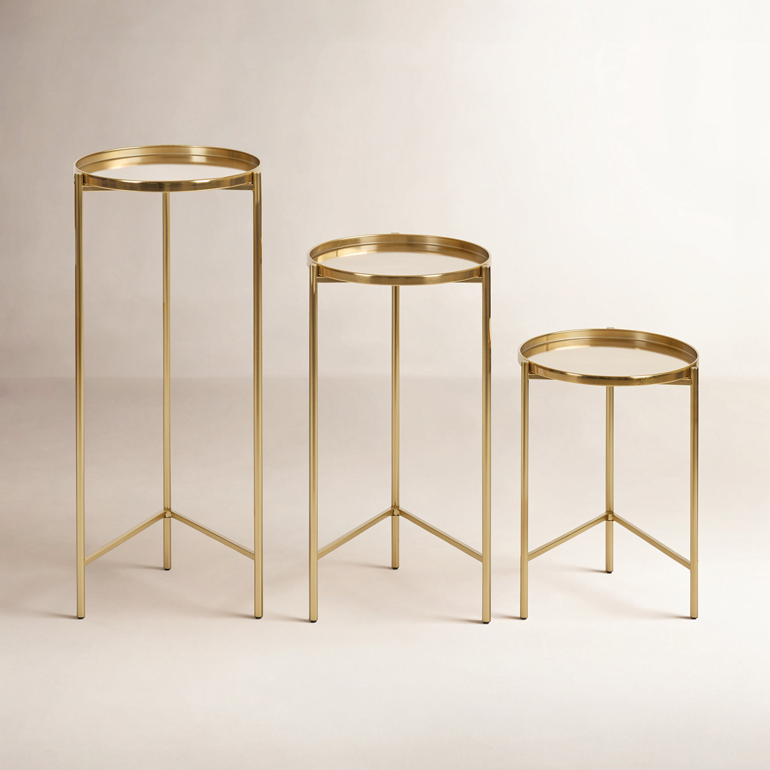 Quince 3-Piece Living Room Table Set, Gold
