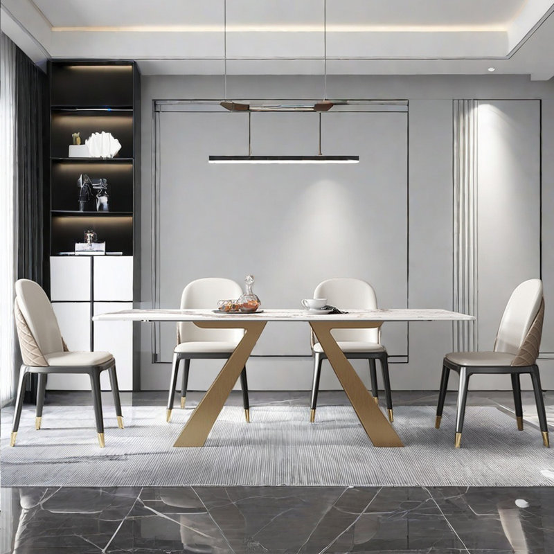 Ensemble de table de salle à manger rectangulaire de style nordique, H 29,5 po x l 70,9 po x L 35,4 po
