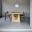 Table de salle à manger rectangulaire en bois massif Burlywood-1885795593