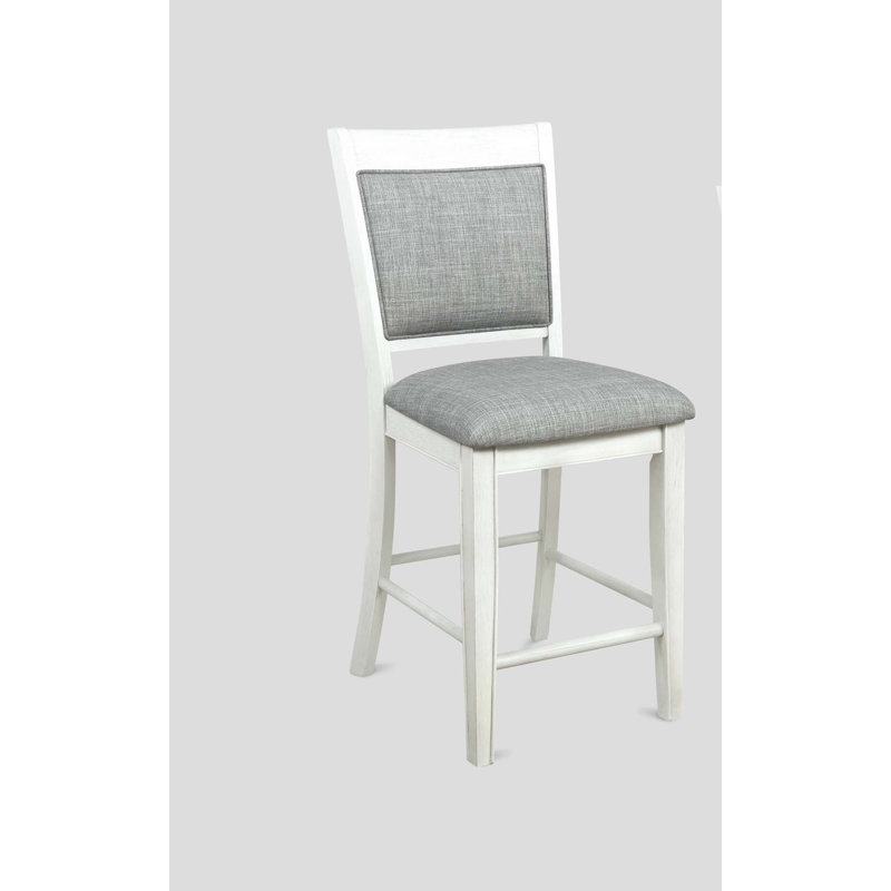 Tabouret de bar 2 pièces Farmhouse Style, Gris foncé, Blanc