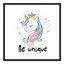 «Be Unique», impression sur papier licorne-47848664-47848654