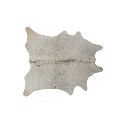 5' X 7' Light Gray Cowhide Hand Knotted Area Rug