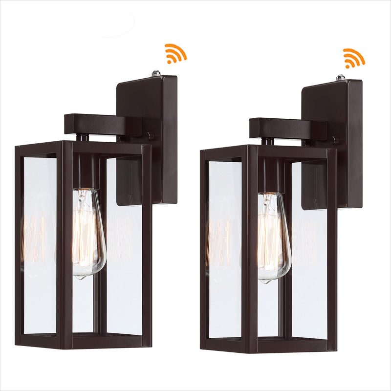 Tornillo 1-Light Outdoor with Dusk to Dawn, 13.3" H x 5" W x 6" D, Bronze