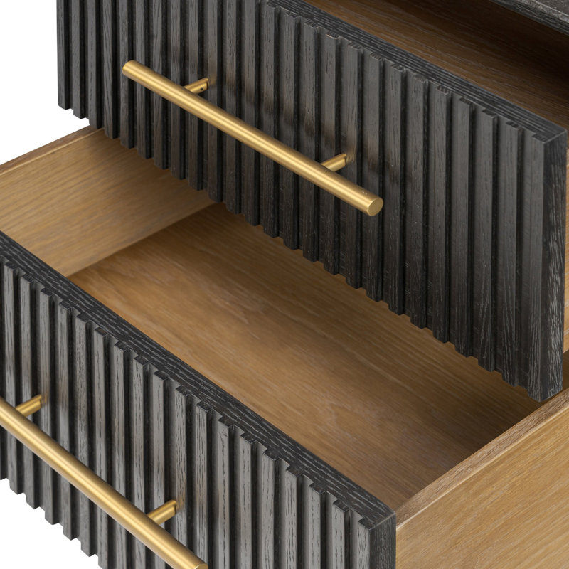 Fletcher 2 - Drawer Nightstand, Black