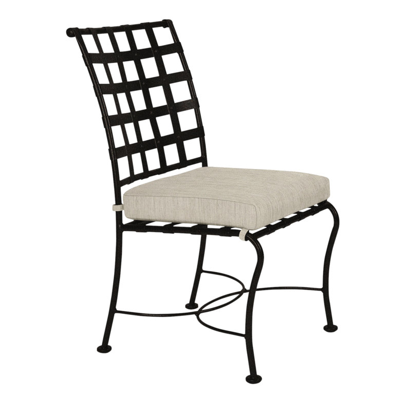 Classico Outdoor Dining Side Chair, Carbon Black, Cast Lagoon