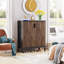 Armoire à chaussures 31,5 pouces en bois brun et noir avec portes-681899099