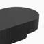 Table basse moderne ovale de style tambour cannelé avec plateau épais et base robuste-130122389