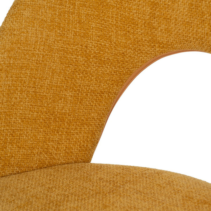 Keokuk 47cm H Polyester Upholstered Upholstered Back Side Chair, Yellow