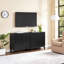 Two-Door Storage Cabinet with Fluted Fronts and Brass Handles, Ideal for Multiple Room Uses and Organized Living Spaces-543945660