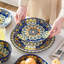 12 Pieces Porcelain Dinnerware Set, Multicolour Set, Dinner Plate, Dessert Plate And Bowl Set For 4 Person, Polychrome, Ceramic Stamping In Bohemian Style-123687062