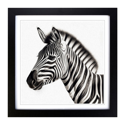 Zebra Drawing - Framed Print