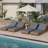Lounge chaise Set, Acacia solid wood with  LOUNGE CUSHION (Dark Grey) - Matching Cream Version Available