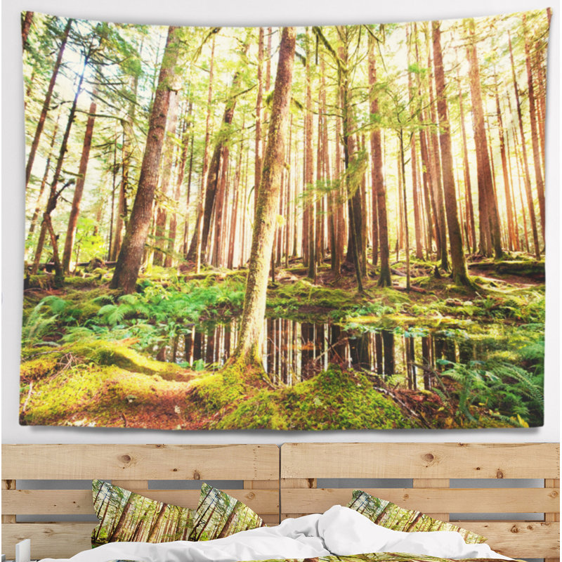 Tapisserie paysage forêt tropicale dense, H 78 po x l 92 po