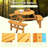 6-Person Circular Outdoor Wooden Picnic Table for Patio, Backyard, Garden, DIY w/ 3 Built-in Benches, 1720lb Capacity - Brown-524439663-513360701