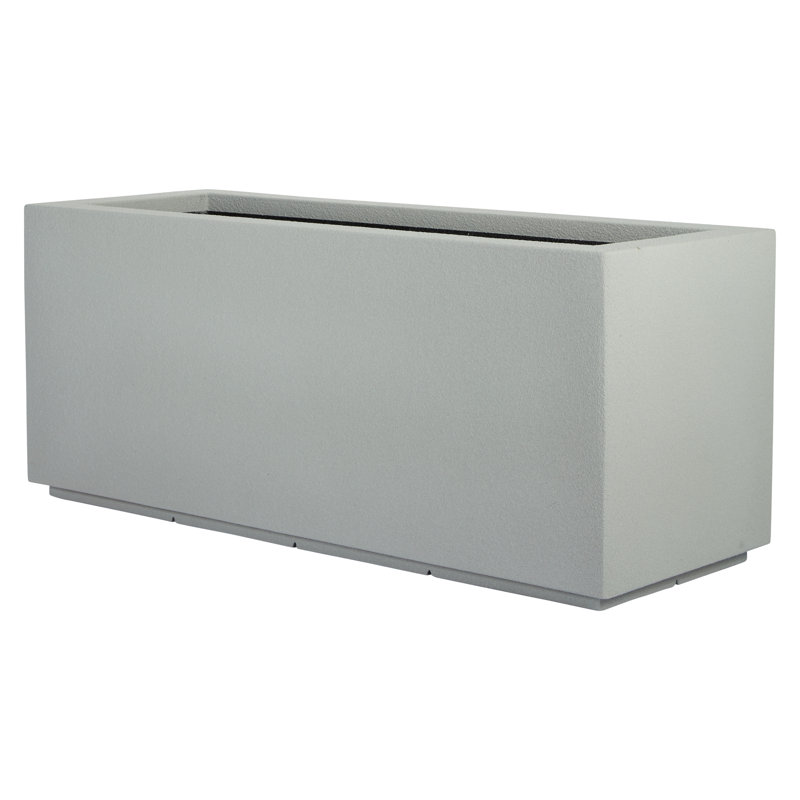 Milan Tall Polymer Box, Concrete Gray, 19"H x 46"W x 17"D