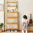 Shoe Cabinet with 3 Rattan Flip Drawers, Bamboo Shoe Storage Cabinet with Coat Hooks, Freestanding Shoe Cabinet Storage for Entryway, Hallway, Closet, Living Room ( Natural Color )