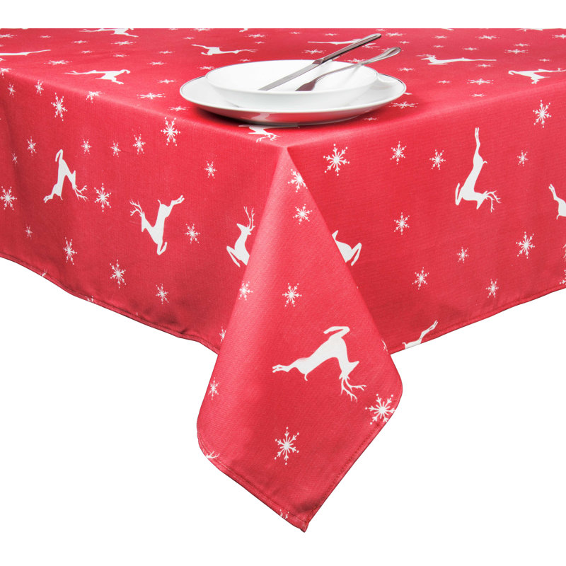 Excelsa table cloth made in italy Nordic Christmas woven cotton 140x240 cm red, 180cm L x 140cm W