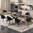 9 - Piece 110.2'' Dining Set With Extendable Rectangular Sintered Stone Dining Table And 8 Faux Leather Dining Chairs-1271177475-1271177476