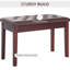 Fauteuil de piano en similicuir, brun, avec structure en bois pour banc de duo brun et construction 2