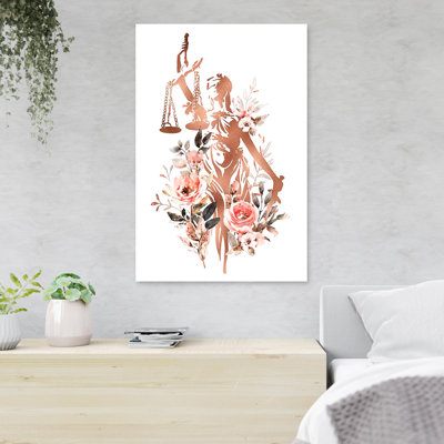 «Girl & The Balance Of Justice», reproduction d'art graphique sur toile tendue