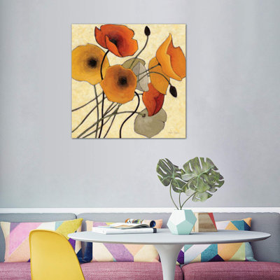 Pumpkin Poppies II by Shirley Novak - Painting