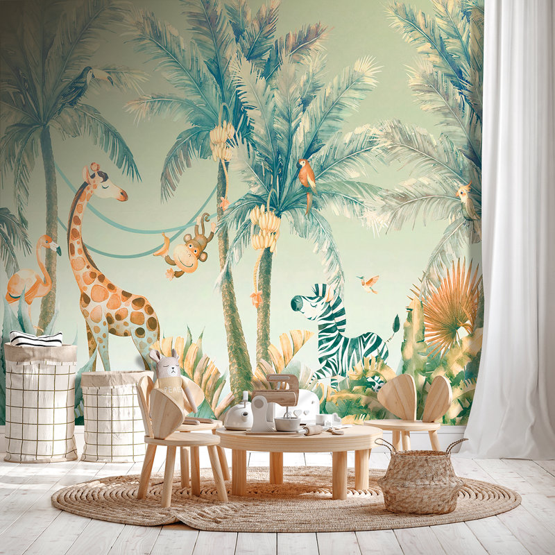 Murale blanche Jungle Jamboree, Green