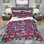 Vintage Red Triangle Pattern with Grunge Effect - Modern Duvet Cover Set - Microfiber Polyester