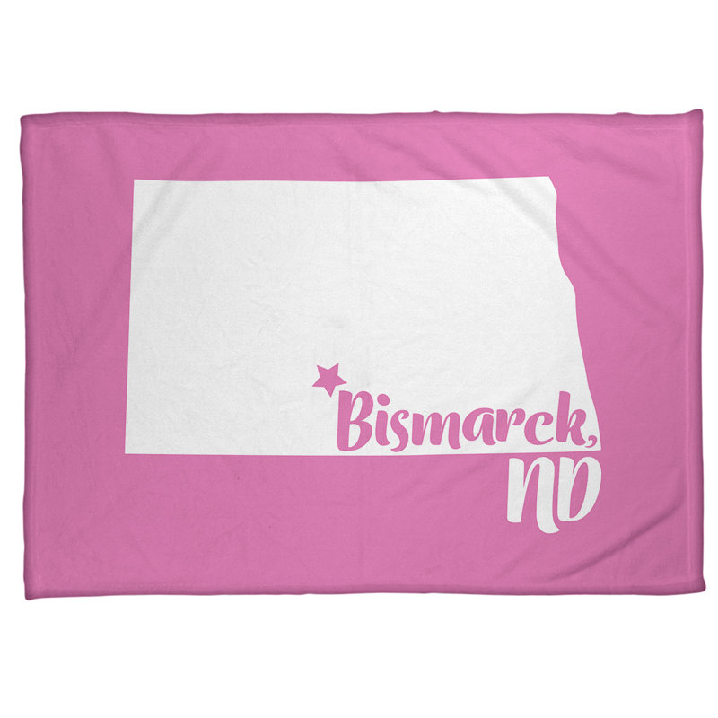 Jeté polaire bismarck north dakota, l 62,5 po x L 82,5 po, Rose