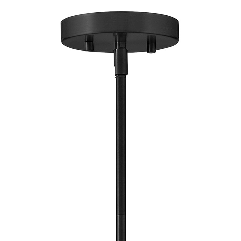 Medium Modern Downrod Pendant Light, Black