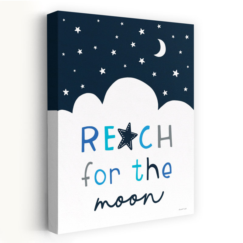 «Reach For The Moon» - texte contemporain sur la lune, H 32 po x l 48 po