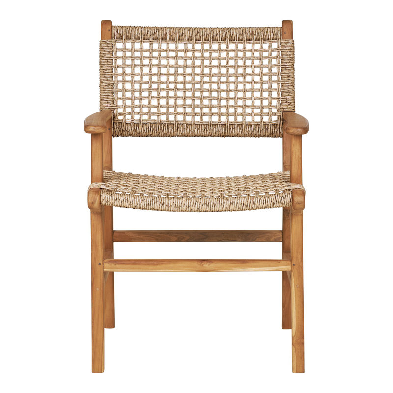 Alyzah 48cm H Polyester Upholstered Armchair in Natural